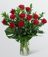 Red Roses with Modern Foliage (12)